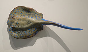 image of Alan Bennett's ceramic sculpture Blue Spotted Sting Ray.